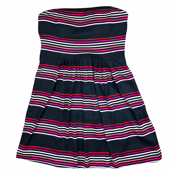 WHBM Striped Strapless Midi Dress - Picture 1 of 6